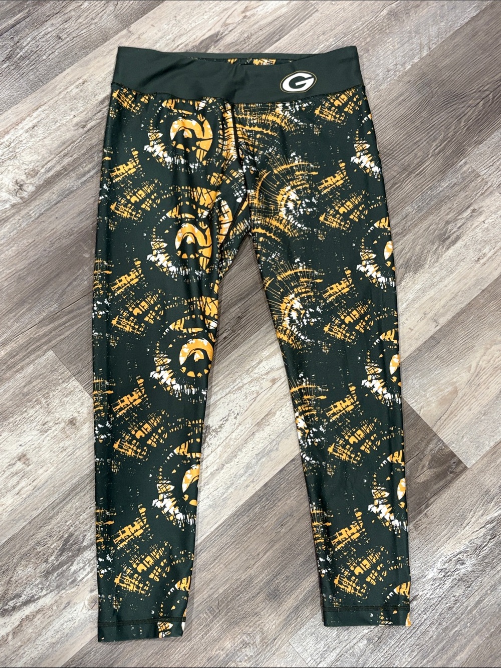 NFL Team Apparel Tie Dyed Green Bay Packers Leggings with Team Logo